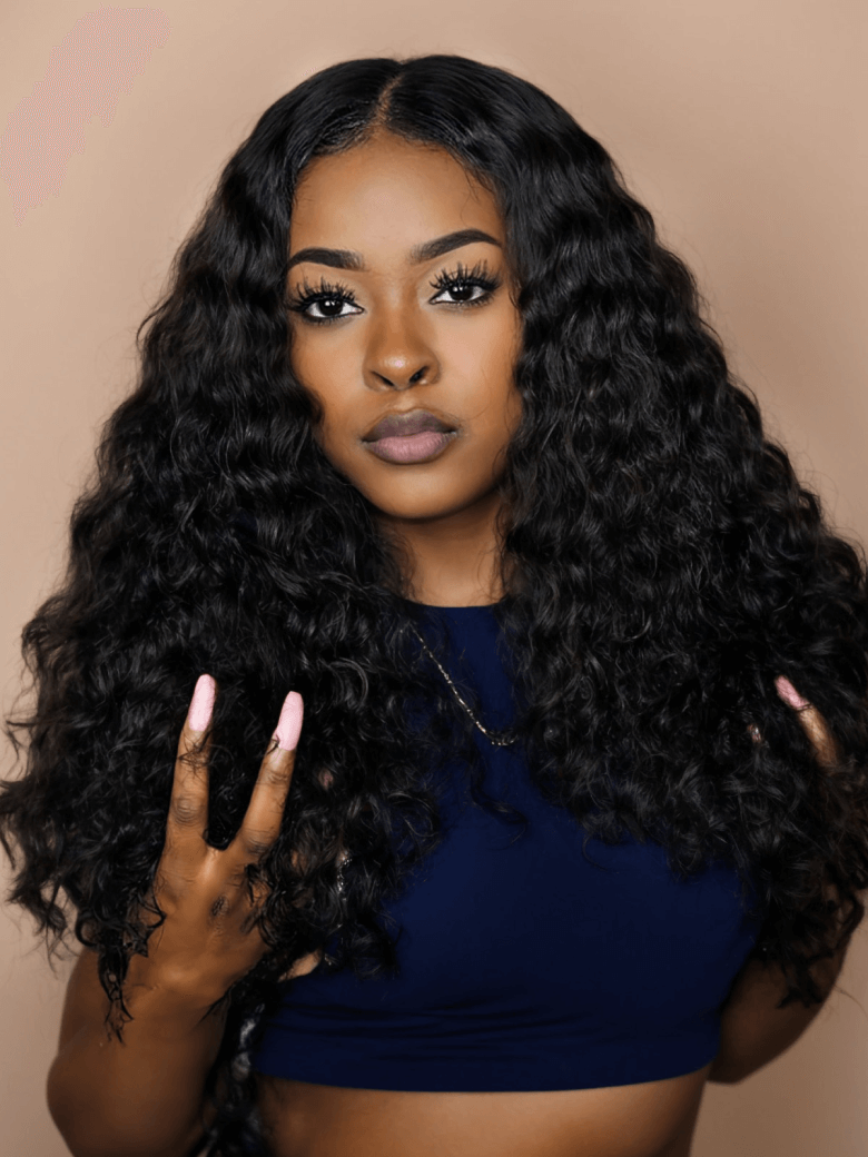 Invisible 5x5 HD Lace Closure Free Part Deep Wave Human Hair With Baby Hair