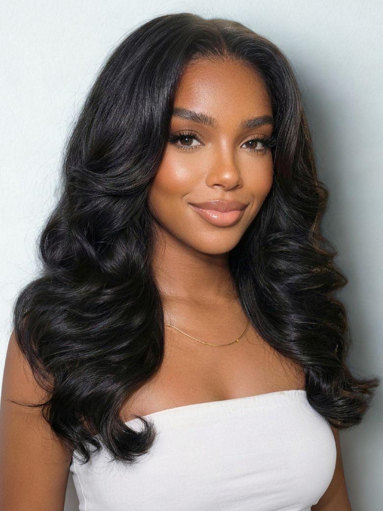 Bye-Bye Slip? Wig Feathered Layer Left Side Part 200% Density Wig with Secure Silicone Strips and Drawstring