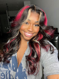 Petaluxe Bye Bye Knots 7x5 Glueless Lace Red Blonde Highlights Loose Wave Wig Perfect for Fall