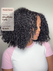 7x5 Lace Bye Bye Knots Glueless Wig Black Kinky Curly Wig With 4C Baby Hair 150% Density Drawstring Wig