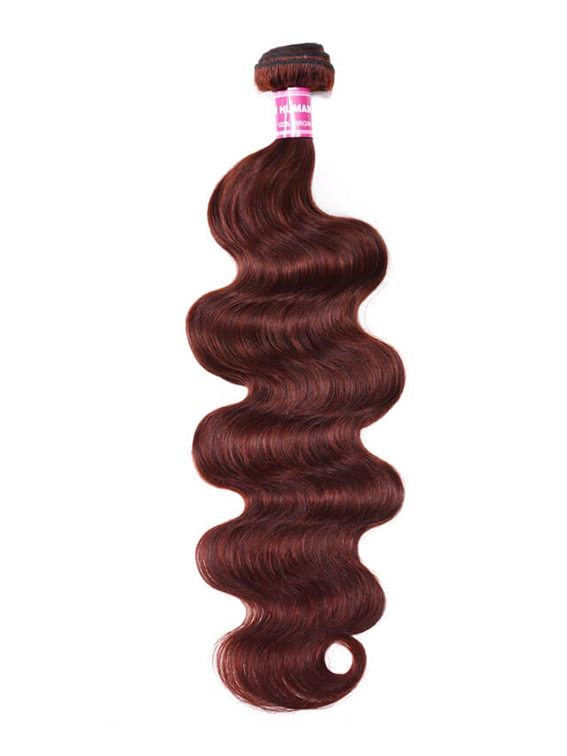 Reddish Brown Body Wave 1Pc 100% Remy Human Hair Bundle