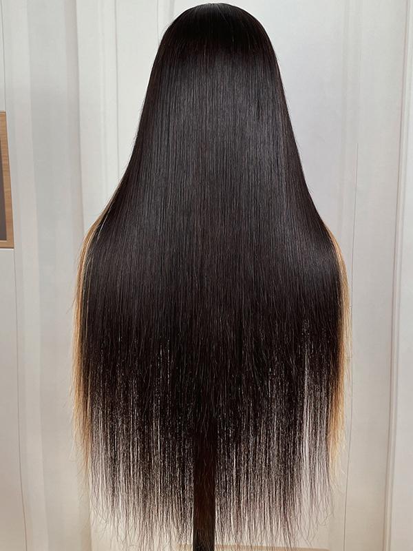 Friday Sale Straight Face Framing Highlight Lace Part Wig Virgin hair wig