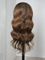 Tiktok Super Sale Bronde Balayage Highlight Ombre Body Wave Headband Wig