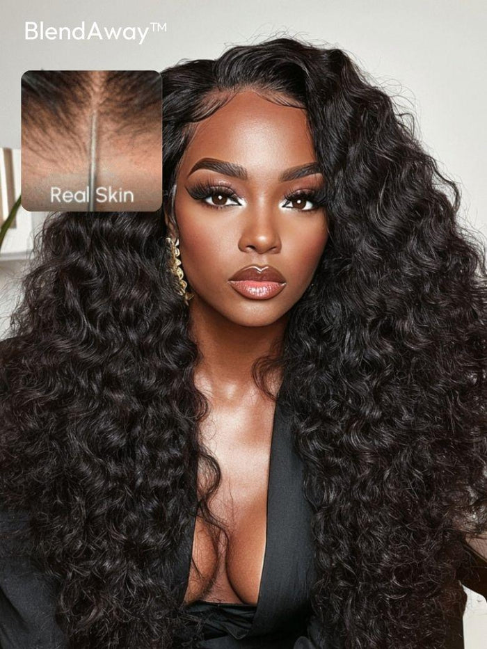 Petaluxe 5x5 Thin HD Lace BlendAway Lace Closure Glueless Deep Wave Human Hair Wig