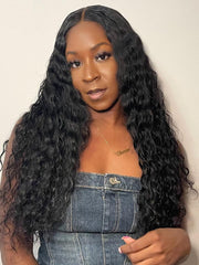 180% Density 5x5 Glueless HD Lace Wig Deep Wave Human Hair Wig