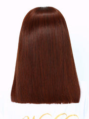 ByeBye Knots Wig 7x5 Pre Cut Lace Reddish Brown Glueless Bob Wig 150% Density