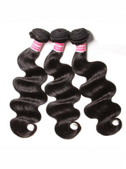 3Pcs Remy Hair Body Wave Bundles with Lace Closure