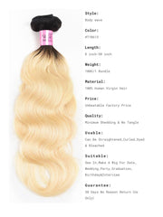 1B/613 Ombre Hair Weave 3 Pcs Body Wave 100% Virgin Human Hair