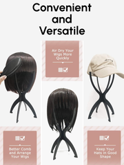 Versatile White Wig Stand & Black Foldable Wig Stand for Multiple Wigs(3-Pack)