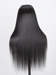 180% Density 5x5 HD Pre Cut Lace Put On And Go Glueless Straight Black Human Hair Wig