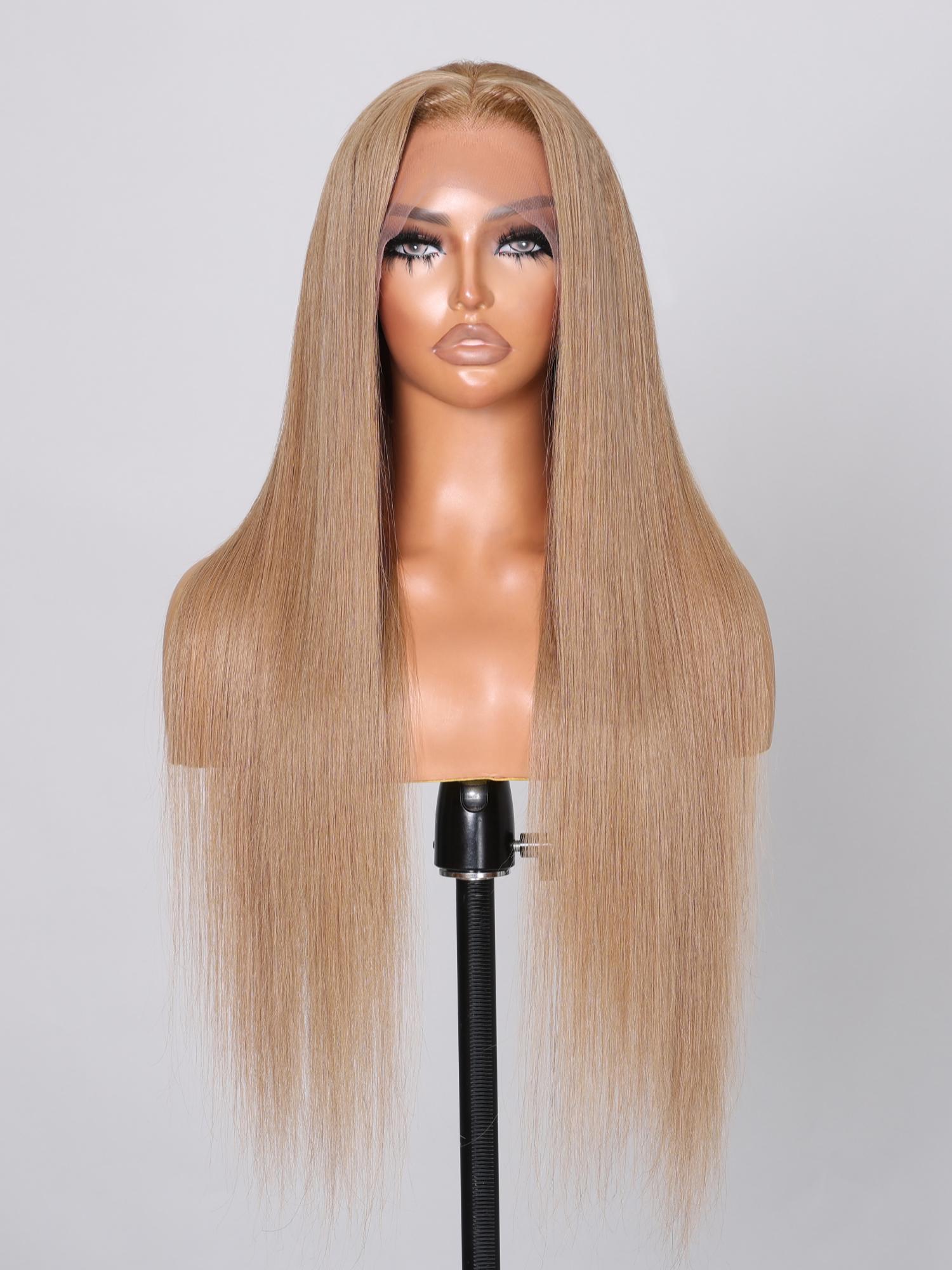 13x4 Lace Front Light Flaxen Brown Silky Straight Wig