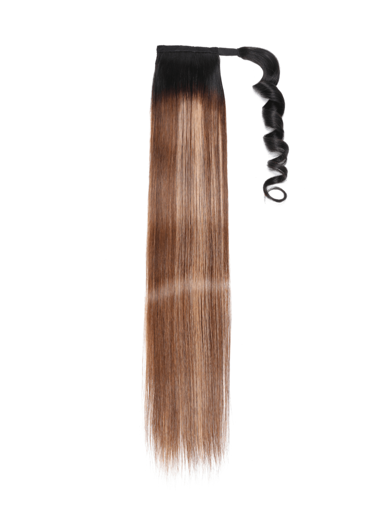 1B/412 Brown Ombre Clip In Straight Ponytail Extension