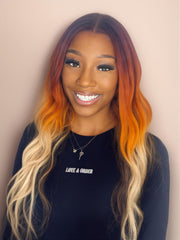 13x4 Lace Front Sunflower Ombre With Light Blonde Ends Body Wave Wig