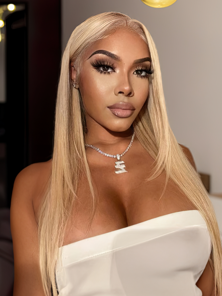 Sasha Layered Butterfly Haircut 613 Blonde 13x4 Lace Front Straight Wig