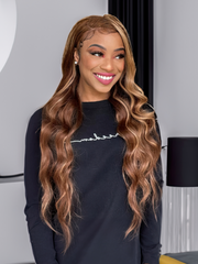 Honey Blonde Piano Highlighted Body Wave 3Pcs Bundles With Closure Deal