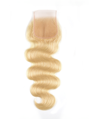 100% Virgin Human Hair 3PCS 613 Blonde Color Body Wave With 4x4 Lace Closure