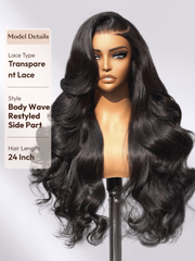13x4 Pre-Everything? Transparent Lace Front 3D Body Wave Wig Real Ear To Ear With Invisi Drawstring Wig Lace Fit Better