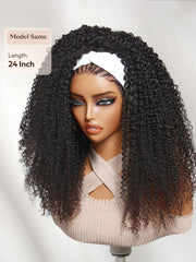 Versatile 2-in-1 Black to Brown Ombre Turn-Around Kinky Curly Half Wig Glueless for Beginners
