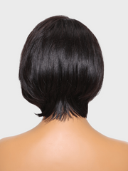 Bye-Bye Knots Wig 7x5 Lace Black Feathered Bob Wig