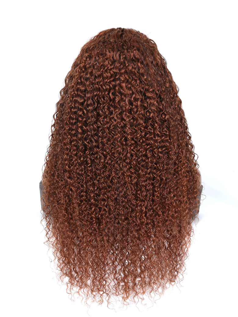 [From 20"] 13x4 Lace Front Auburn Brown Hair Color Jerry Curly Lace Wigs