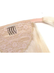 613 Blonde Straight Clip In Ponytail Extension Human Hair