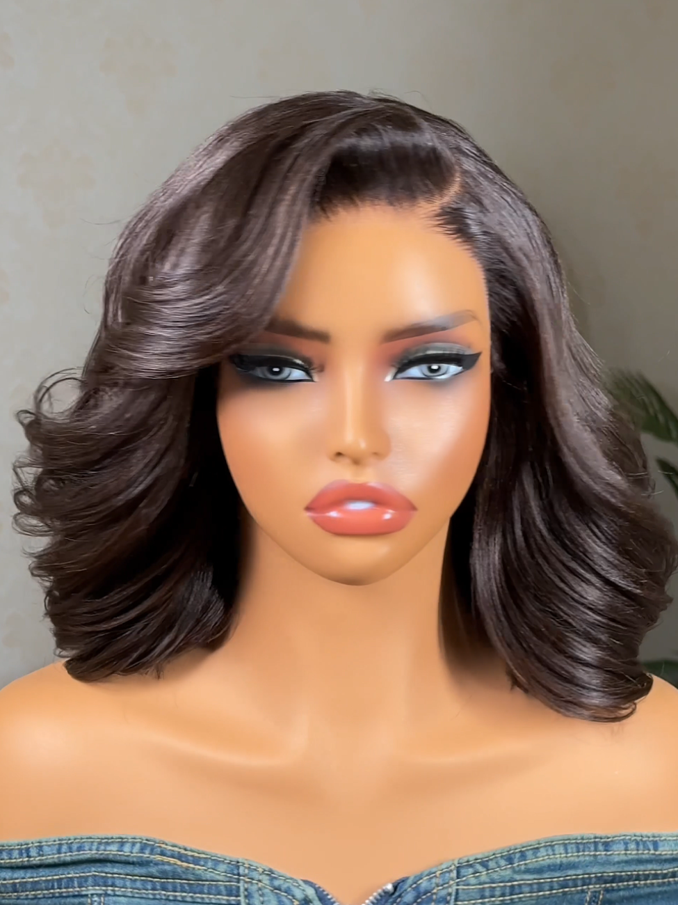 Bye-Bye Slip? 7x5 Lace Glueless Dark Chocolate Brown Side Part Yaki Straight Bob Wig with Invisi Drawstring Can Be Heated