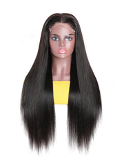 200% Density HD Lace 5x5 Closure Skin Melt Hairline Glueless Straight Wig with Bleached Knots