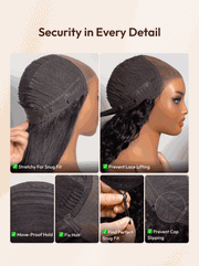 7x5 Bye-Bye Slip? Put On And Go Glueless Water Wave Drawstring Wig