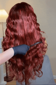 [Dropped $200] Bye-Bye Knots 7x5 Lace Loose Wave Red Orange Highlights Wig with Face Framing Layers 150% Density