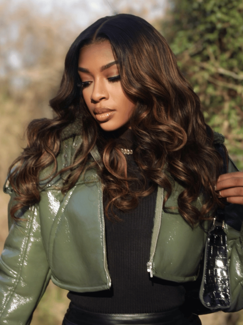 Brown Balayage 4x4 Lace Closure With 3Pcs Body Wave Bundles