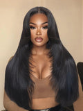 [24"=$119] Petaluxe 13x4 Pre-Everything? Lace Frontal Black Feather Layer Cut Straight Glueless With Invisi Drawstring