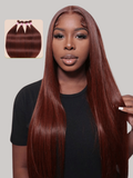 Petaluxe Vibrant Reddish Brown Silky Straight 4Pcs 100% Remy Human Hair Bundles Deal