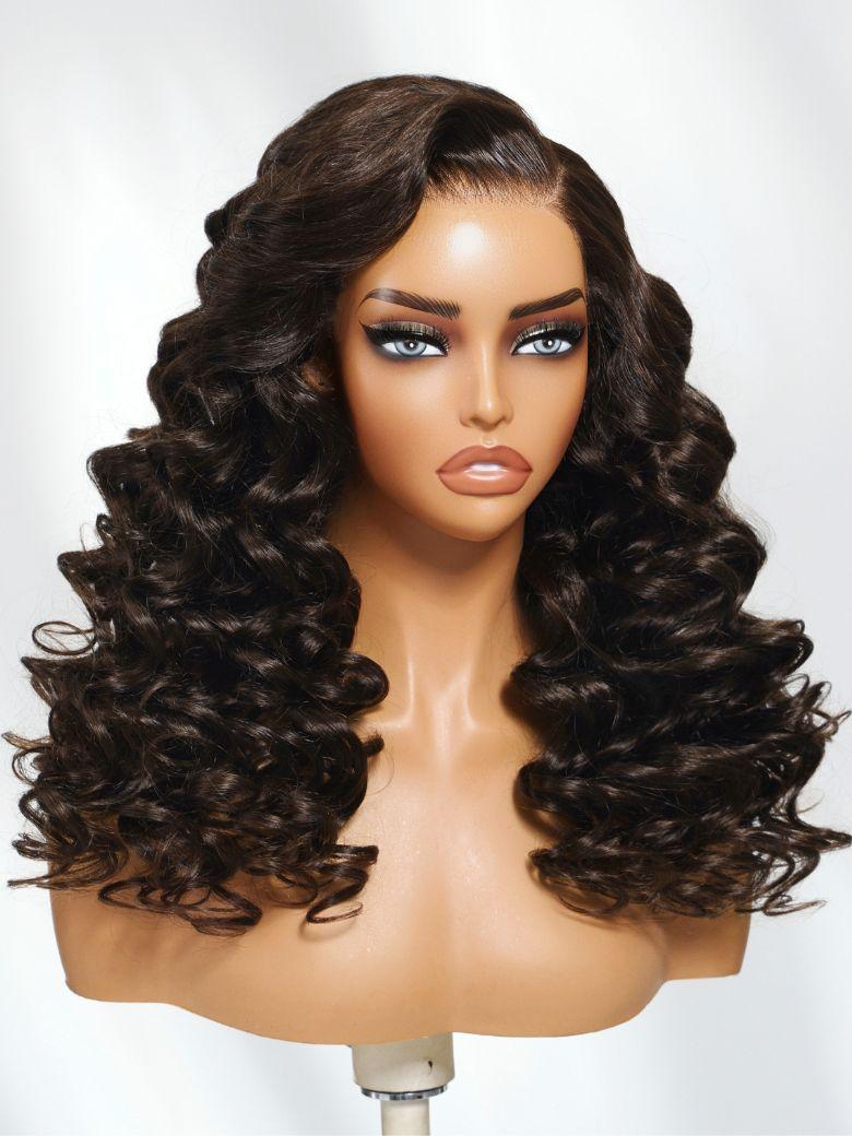13x4 Pre-Everything? Lace Frontal Caramel Ombre Loose Deep Wave Glueless Drawstring Wig