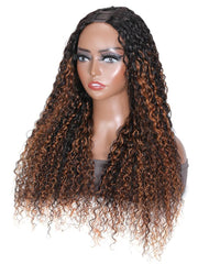 [24"=$99] Glueless Balayage Color Highlights Glueless U Part Curly Hair Beginner Friendly Wig