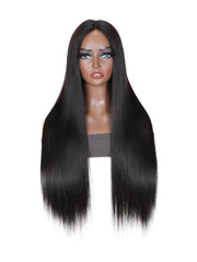 Super Natural V Part Straight Human Hair Glueless 0 Skill Needed Wig