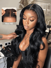 [From 20"] Glueless HD Lace 180% Density 5x5 Lace Closure Body Wave Wig With Baby Hair Pre-plucked and Pre-bleached