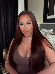 Sheistatiana Approved 13x4 Lace Front Delicious Dark Chocolate Hair Straight Wig