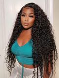 Petaluxe 13x4 Lace Front 150% Density Deep Wave Wig Pre Plucked Natural Hair Wigs