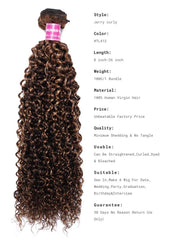 Curly Hair With Blonde Highlight Human Hair Weft One Bundle