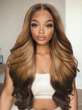 Petaluxe 13x4 Pre-Everything? Lace Frontal Caramel To Dark Brown Reverse Ombre Yaki Glueless Drawstring Wig With Soft Layers