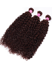 Mahogany Red Brown Jerry Curl 3Pcs 100% Remy Human Hair Bundles