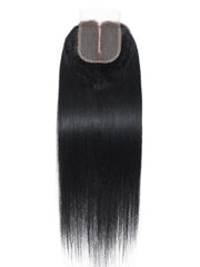 Upgrade 4x0.75 T Part Closure Black Yaki Human Hair Closure
