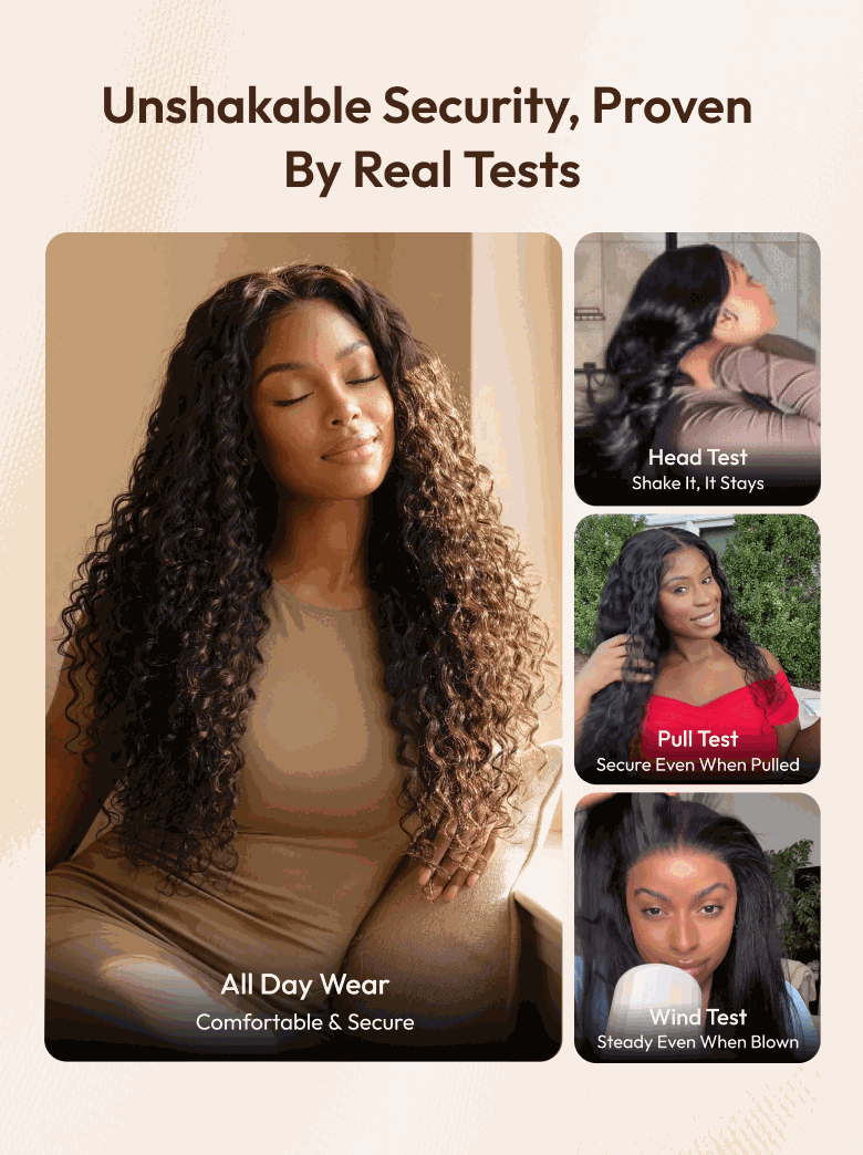 7x5 Bye-Bye Knots? & 13x4 HD Lace Pull & Go Glueless Water Wave With Secure Silicone Strips and Drawstring With Baby Hair