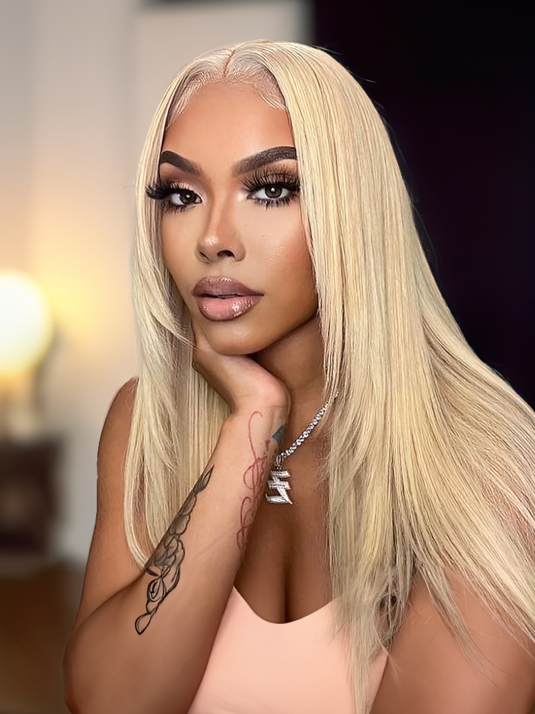 Sasha Layered Butterfly Haircut 613 Blonde 13x4 Lace Front Straight Wig