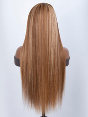 Tatiana Approved 13x4 Lace Front Toffee Brown Piano Highlights Straight Wig