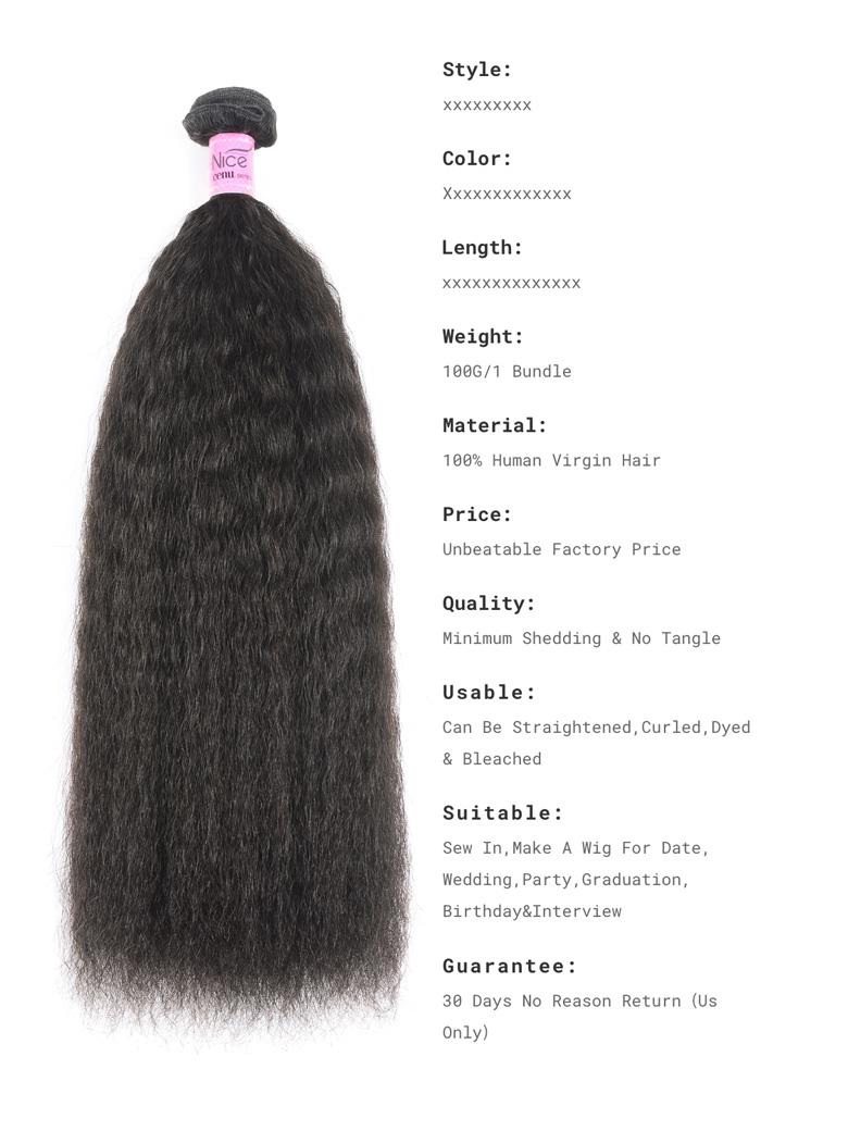 Flash sale Hair 100% Virgin Kinky Straight Hair Human Hair 3 Bundles