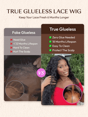 13x4 Pre-Everything? Natural Black Micro Water Wave Wig with Invisi Drawstring