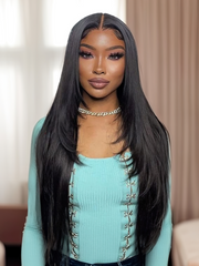 13x4 Transparent Lace Front Butterfly Haircut Straight Layered Wig