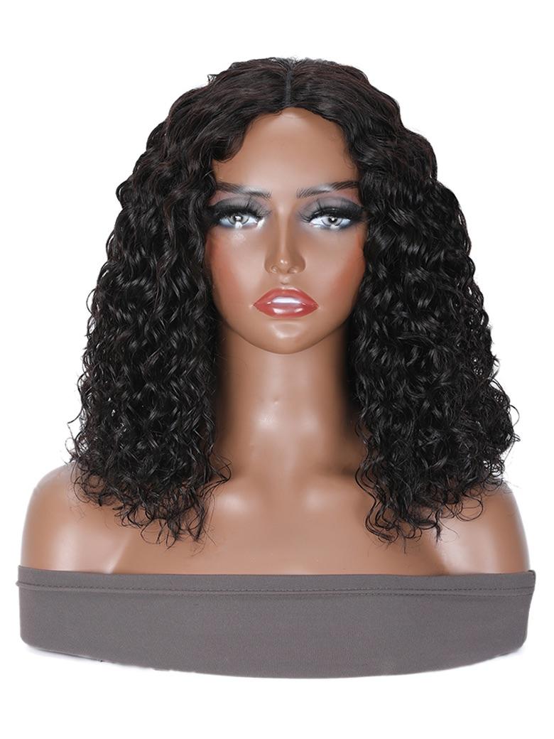 V Part Glueless Water Wave Bob Wig No Leave Out Upgrade U Part Wig