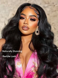 Petaluxe 20"-22" 7x5 Bye-Bye Knots Glueless Invisi Drawstring Black Yaki Wig with Soft Layers & Pre-Plucked Hairline 150% Density